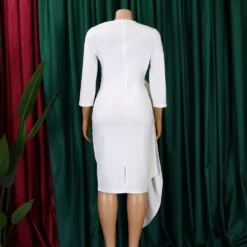 Women's Fall/Winter Solid Ol Chic Career Ruched Belted Midi Dress