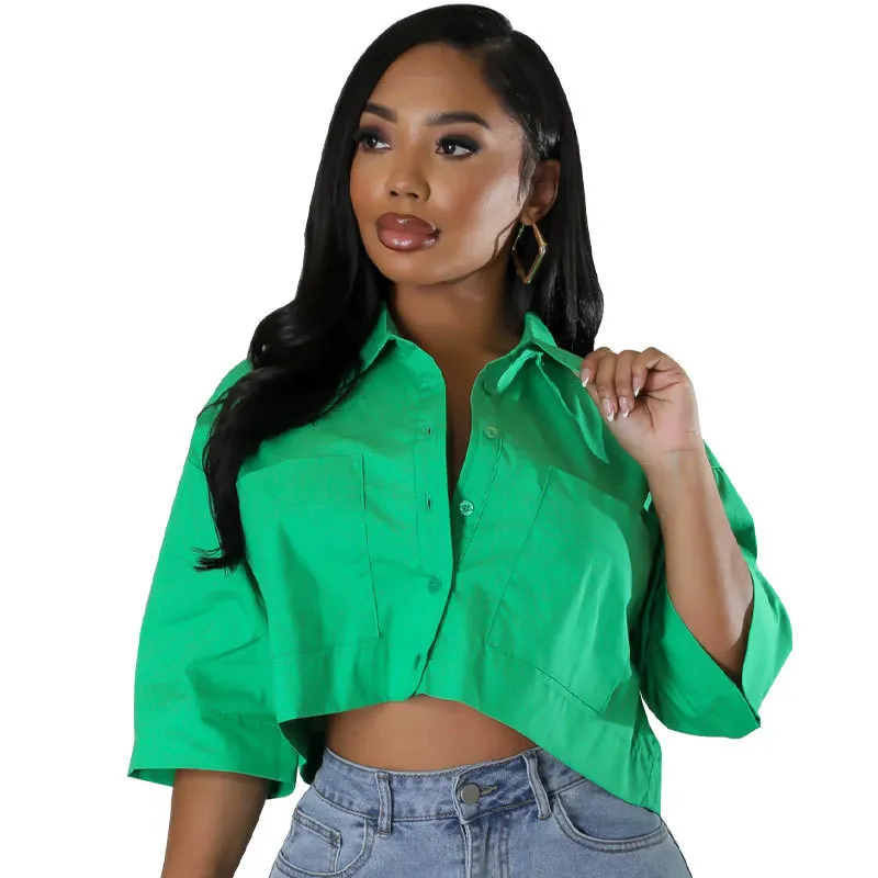 Spring Summer Fashion Casual Short Sleeve Women's Loose Shirt - Image 3