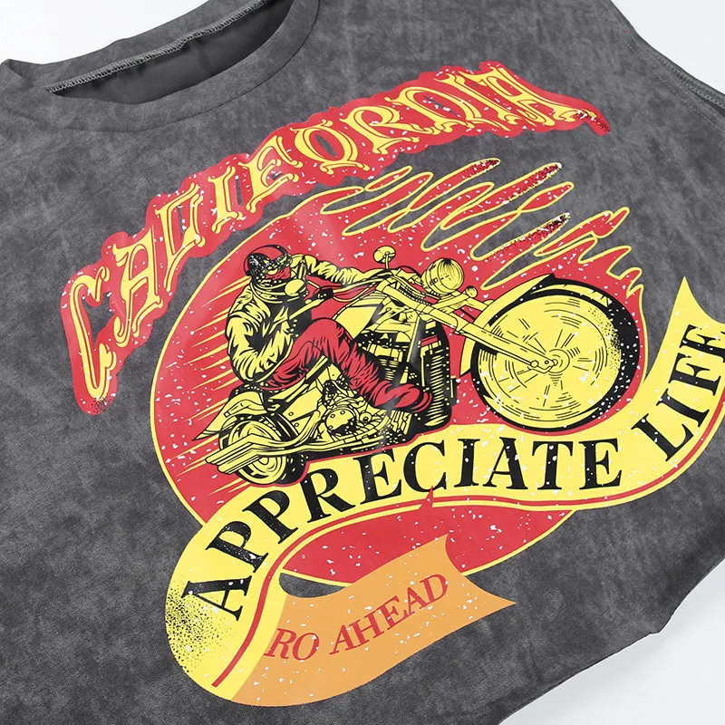 Women Sleeveless Printed Loose Tank Top - Image 7