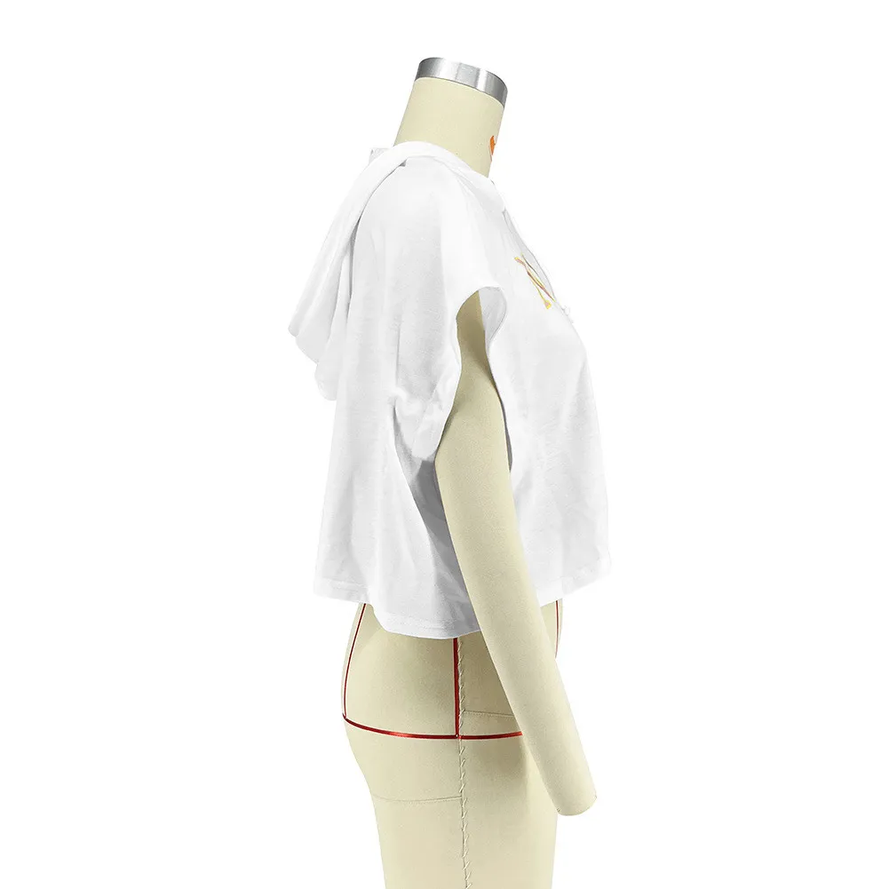 Women Summer Printed Short Sleeve Hooded T-Shirt - Image 3