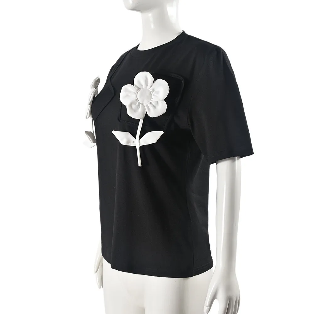 Summer Style Patchwork Contrast T-Shirt - Image 7