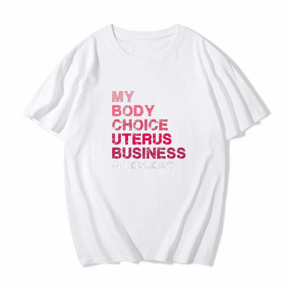 Mind Your Own Utters Anti-Abortion Roe Wade Letter Print Cotton White T-Shirt Plus Size - Image 19