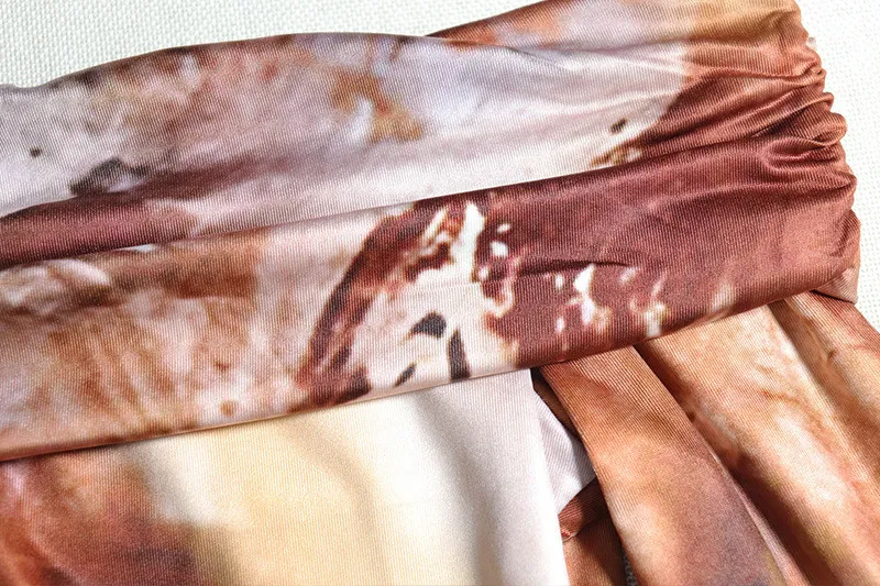 Women's Retro Fashion Print Sexy Off Shoulder Long Sleeve Trendy Dress - Image 3