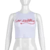 Summer Women's T-Shirt Tank Top Letter Print Crop Top