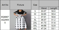 Spring Summer Popular Fashionable V-Neck Short-Sleeved Retro Polka-Dot Dress