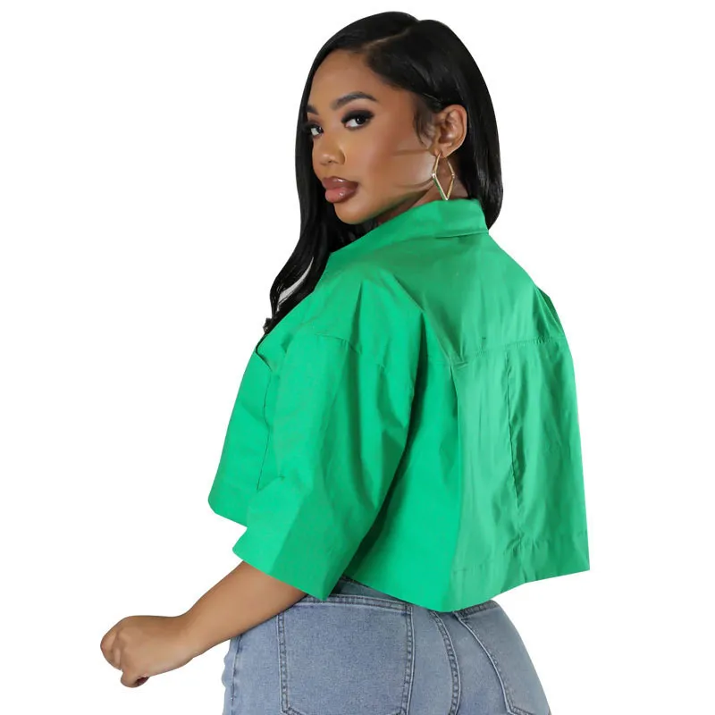 Spring Summer Fashion Casual Short Sleeve Women's Loose Shirt - Image 10