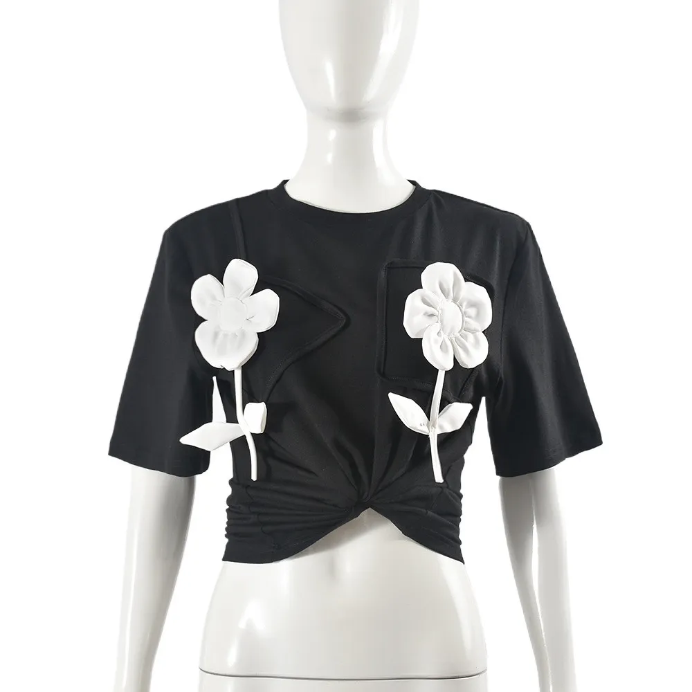 Summer Style Patchwork Contrast T-Shirt - Image 4