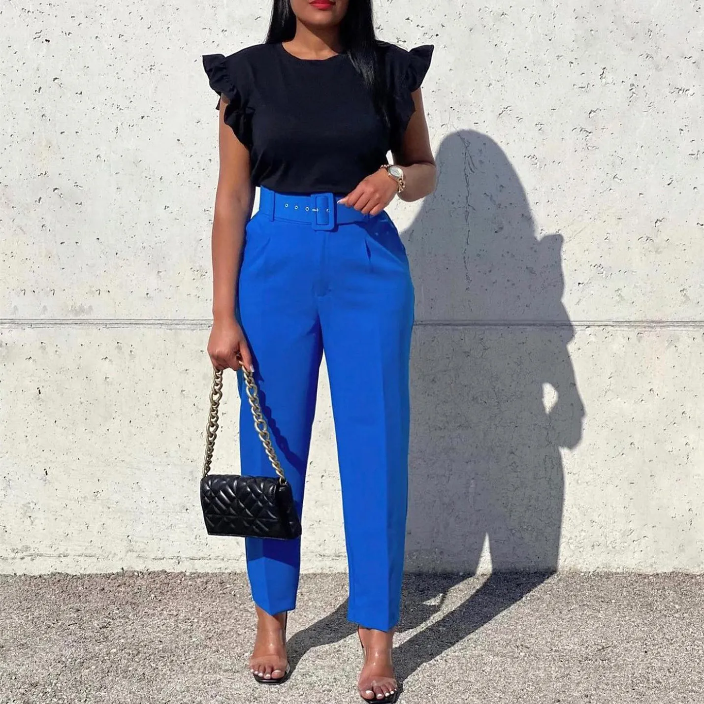 Autumn And Winter Chic Elegant OL Professional Trousers African High-Waist Casual Pants - Image 9