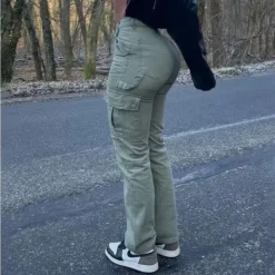 Women High Waist Multi Pocket Cargo Pants