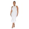 Women's Solid Color Halter Neck Bodycon Mermaid Party Dress