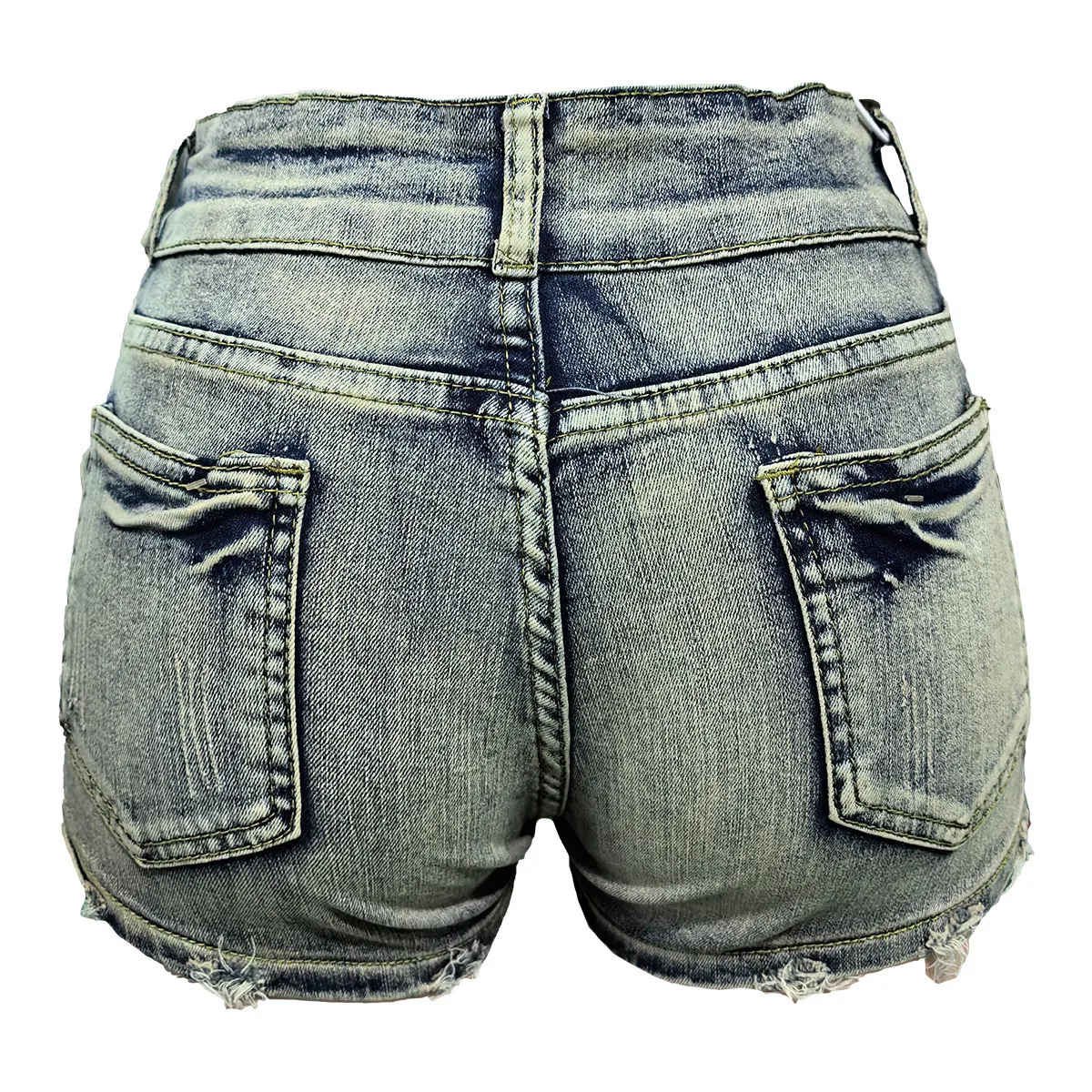 Denim Mid Rise Fashion Women's Denim Shorts - Image 3