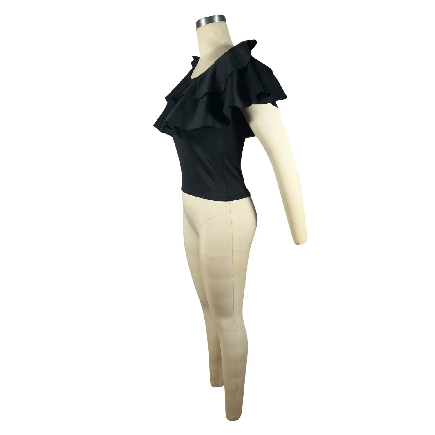 Women'S Clothes Double Layer Rufflenightclubs Tops T-Shirts - Image 7