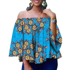 African Style Printed Women's Short-sleeved Slim Top