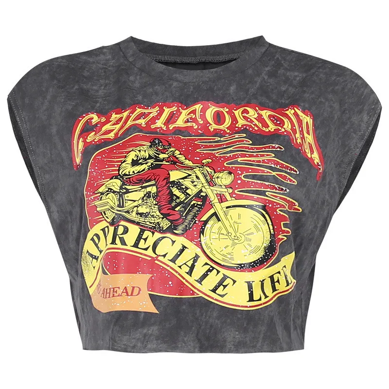 Women Sleeveless Printed Loose Tank Top - Image 2