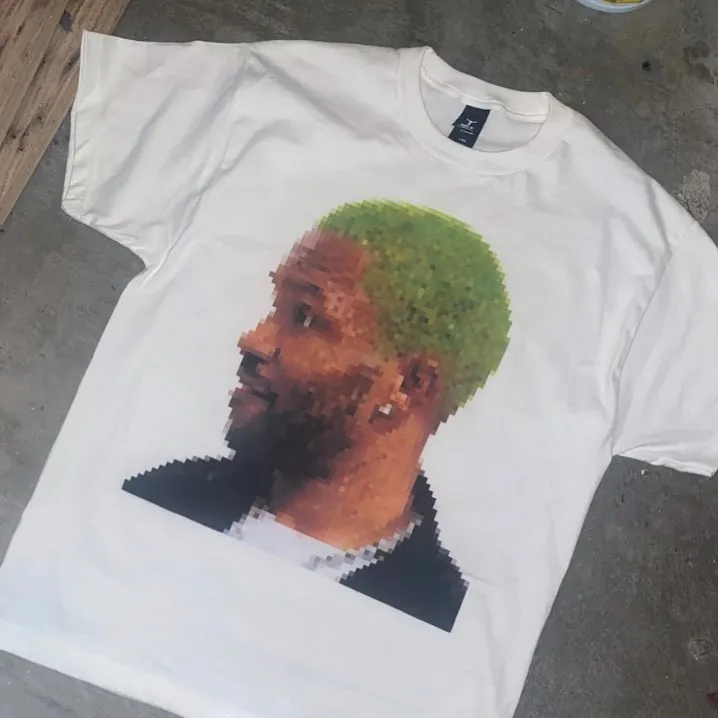 Summer Casual Loose Pure Cotton Mosaic Character Round Neck Short-sleeved T-shirt For Women - Image 5