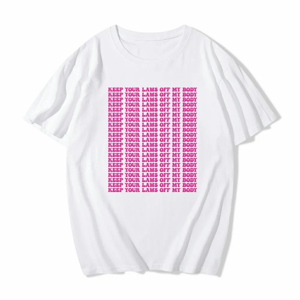 Mind Your Own Utters Anti-Abortion Roe Wade Letter Print Cotton White T-Shirt Plus Size - Image 16