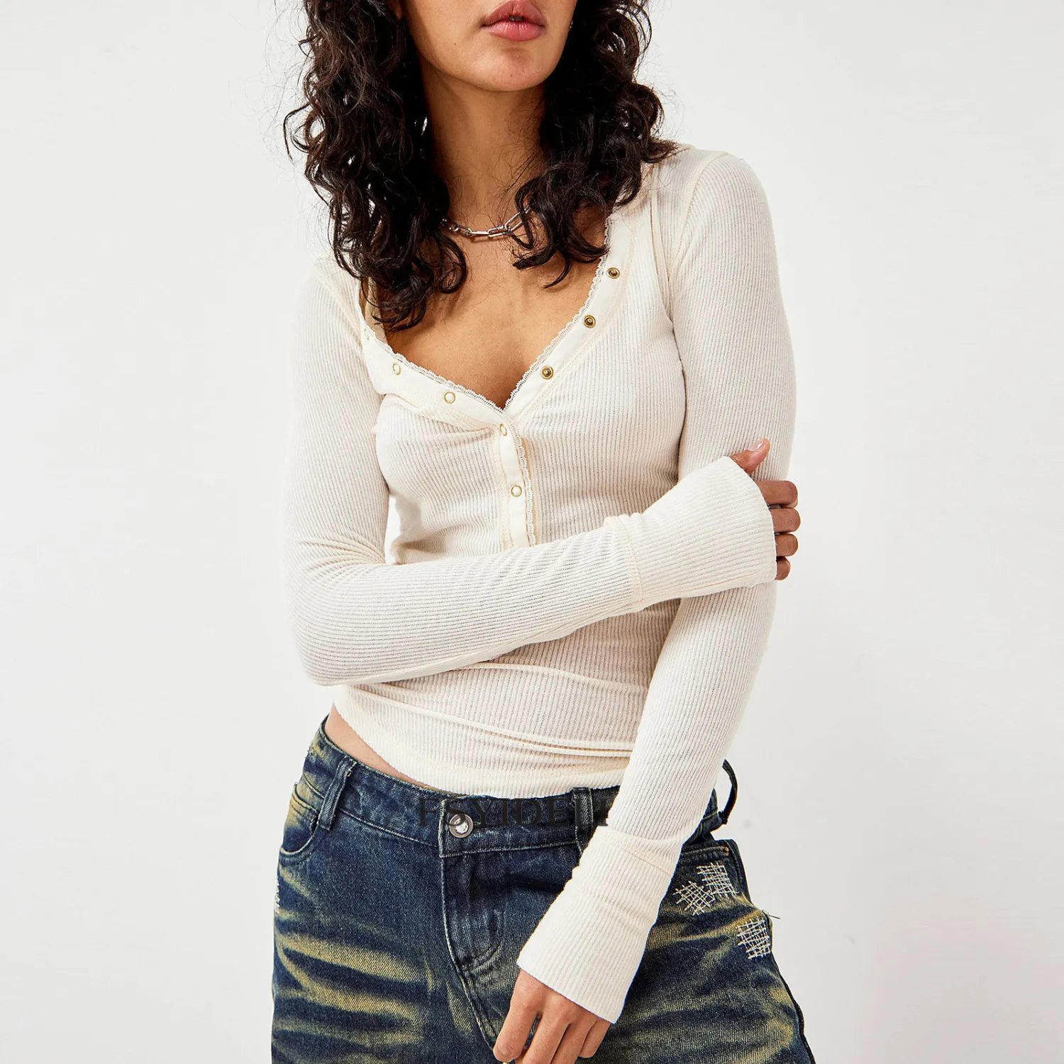 Women Solid Long Sleeve Single Breasted Hooded T-Shirt - Image 8