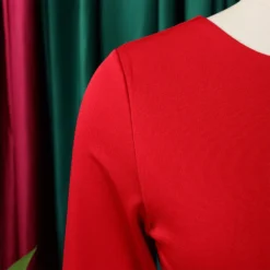 Women Solid Long Sleeve Midi Dress