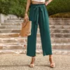 Solid Color Casual Pants Women's Summer Chic Career Loose Pants