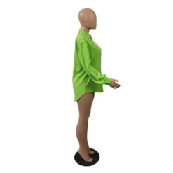 Autumn/Winter Solid Color Long Sleeve Casual Polo Collar Wide Shirt