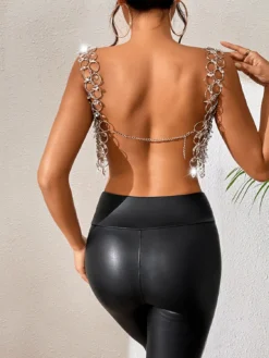 Summer Cutout Shiny Crystal Vest