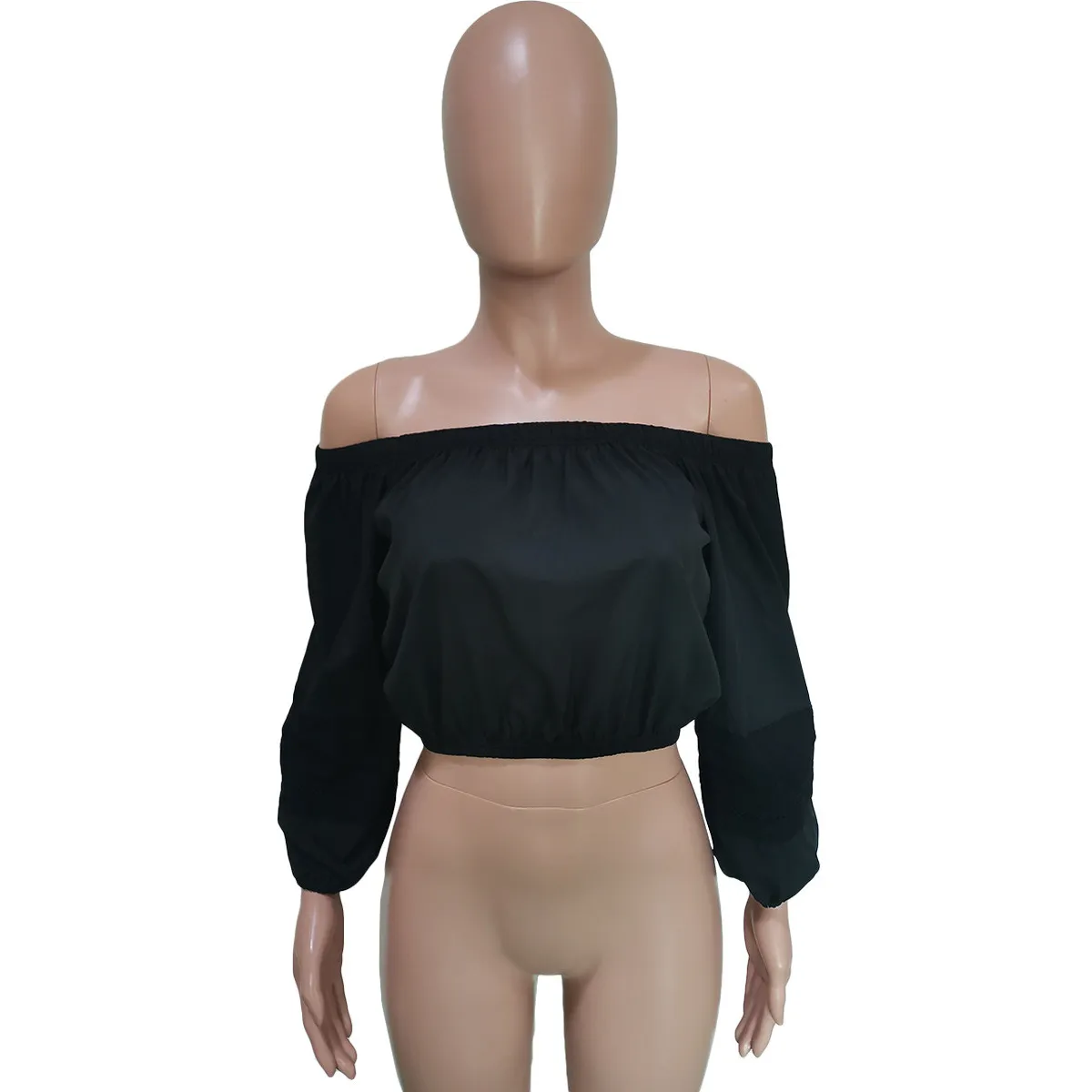 Women's Autumn Solid Lace Off Shoulder Top (Top Only) - Image 11