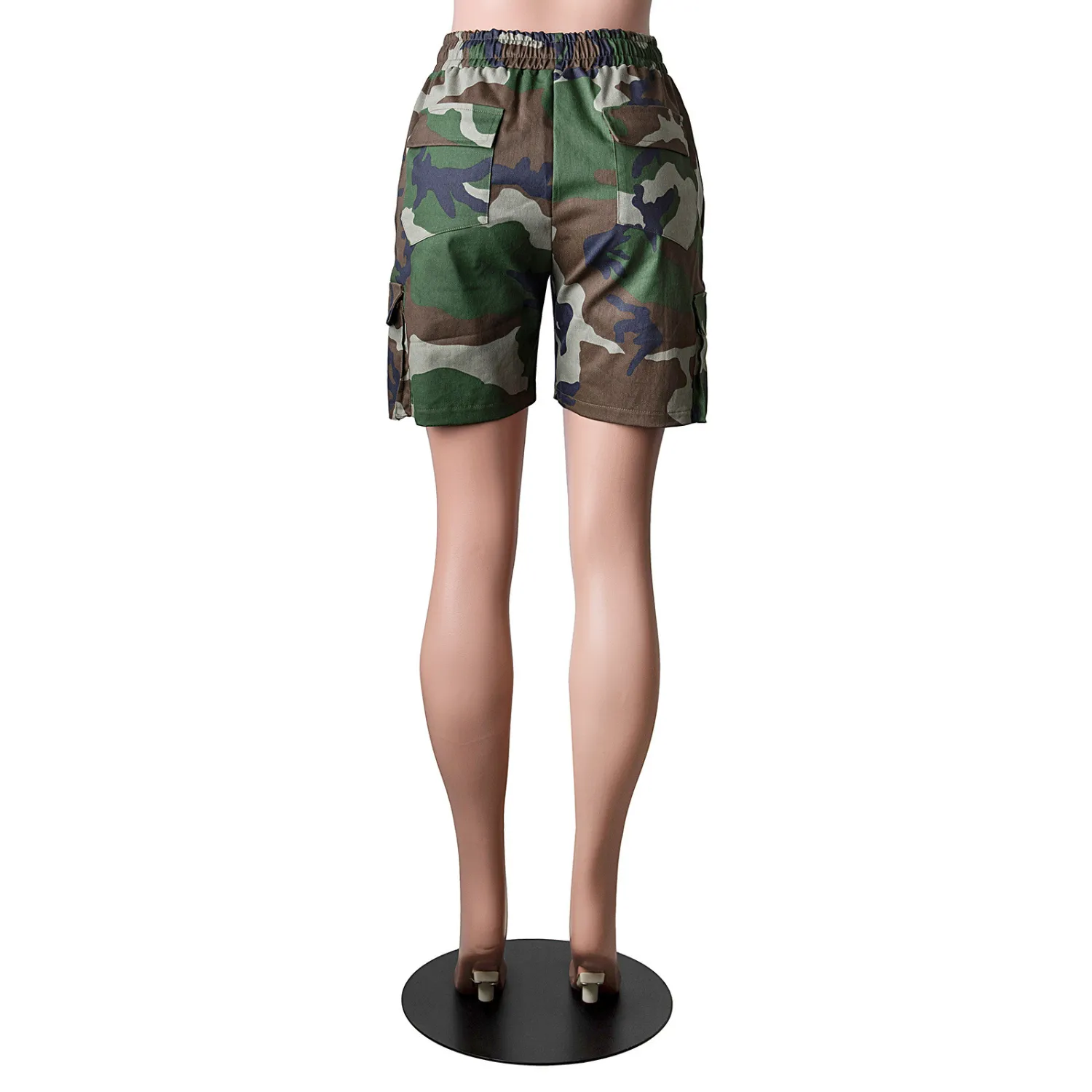 Ladies' Fashion Camo Denim Multi Pocket Cargo Shorts Casual Pant - Image 4