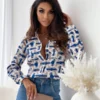 Autumn Fashion Long-Sleeved V-Neck Ladies Shirt Women's Clothing
