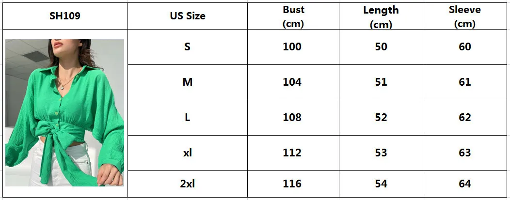 Women's Lace Up Long Sleeve Cardigan Spring Summer Bat Sleeves Crop Loose Shirt - Image 10