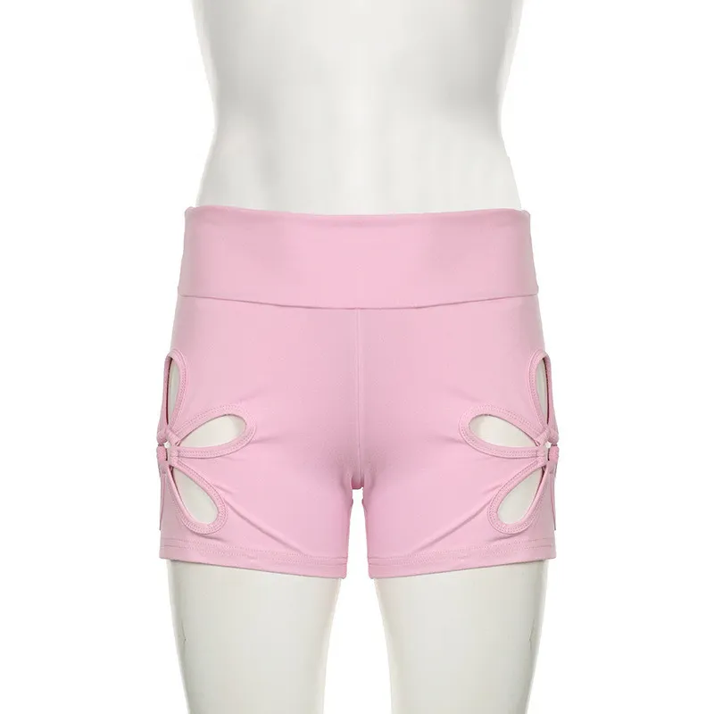 Fashionable Hollow Floral Shorts Outdoor Wear Patchwork Ring Casual Sweatpants - Image 9