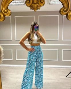 Women's Fashion Print Wide Leg Casual Pants