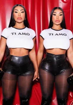 Spring Fashion Style Street Letter Printed Sexy Short Crop T-Shirt