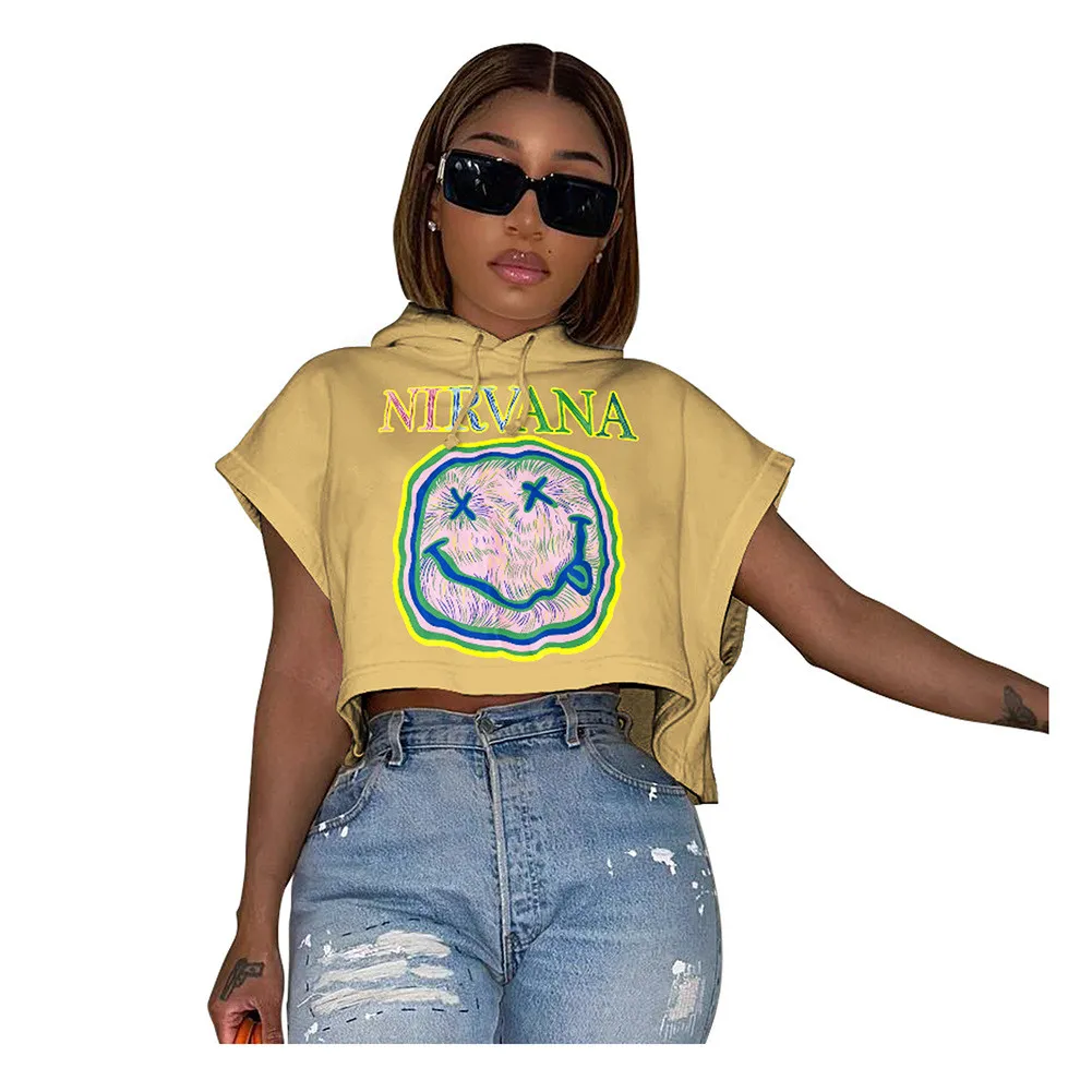 Women Summer Printed Short Sleeve Hooded T-Shirt - Image 14