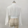 Women's Lace Up Long Sleeve Cardigan Spring Summer Bat Sleeves Crop Loose Shirt
