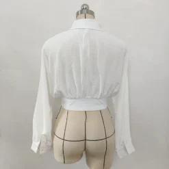 Women's Lace Up Long Sleeve Cardigan Spring Summer Bat Sleeves Crop Loose Shirt