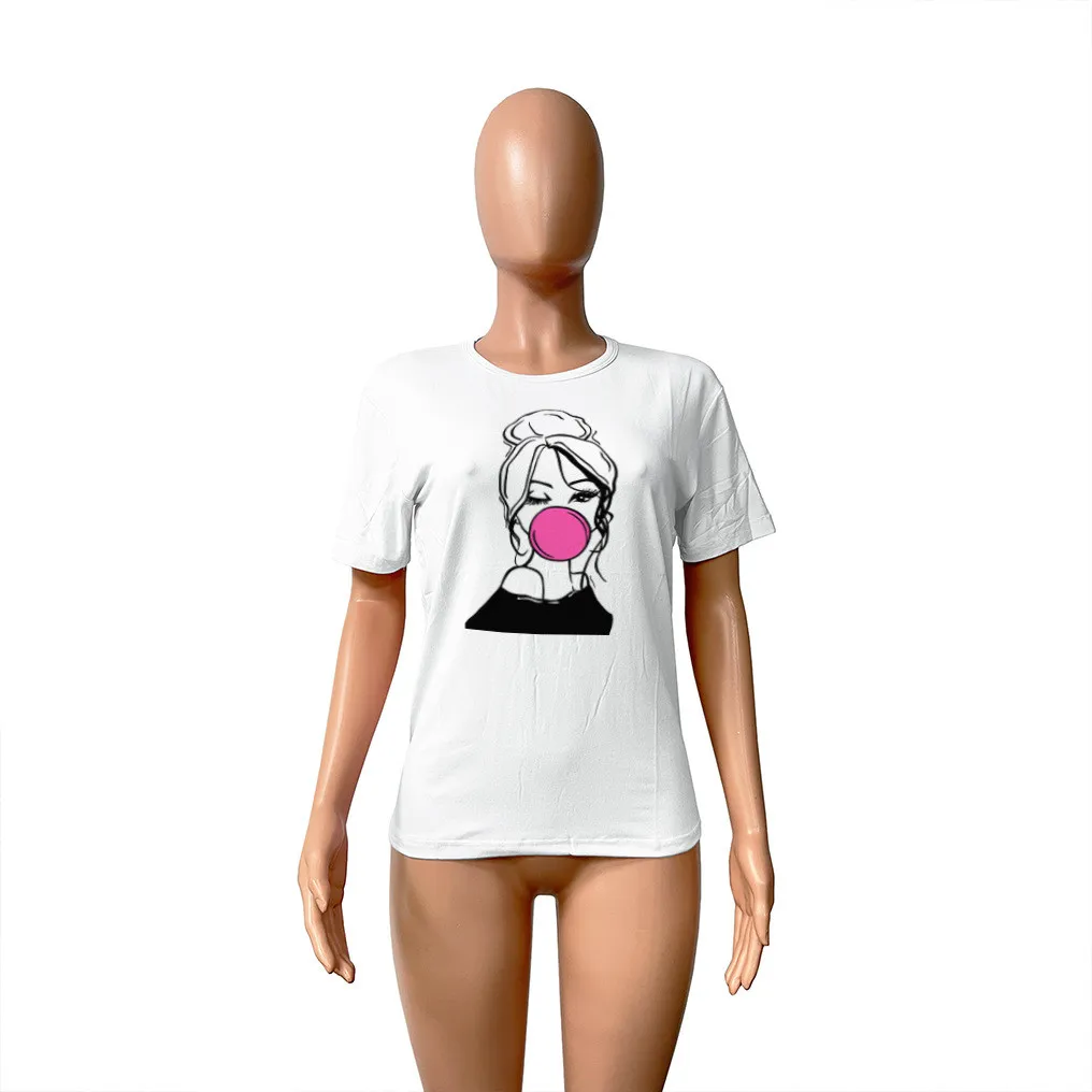 Women Printed Round Neck Short Sleeve T-Shirt - Image 5