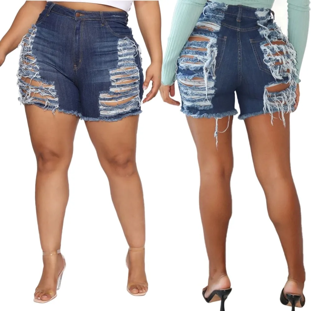 Sexy Ripped High Waist Denim Shorts - Image 6