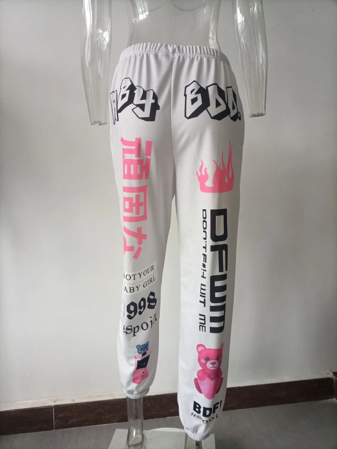 Autumn Winter Women's Printed Fashion Elastic Waist Sports Casual Harem Pants For Women - Image 12