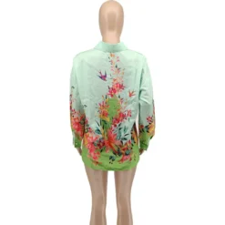 Women Casual Fashion Printed Loose-Cut Long Sleeve Shirt