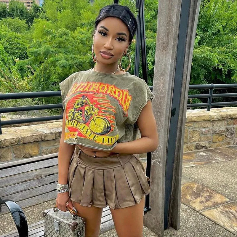 Women Sleeveless Printed Loose Tank Top - Image 18