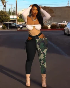 Women'S Summer Fashion High Stretch Colorblock Casual Pants