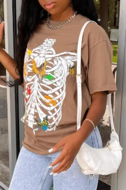 Printed Short-sleeved T-shirt Women's Clothing