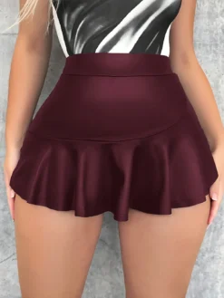 Women Summer Solid Mini Skirt