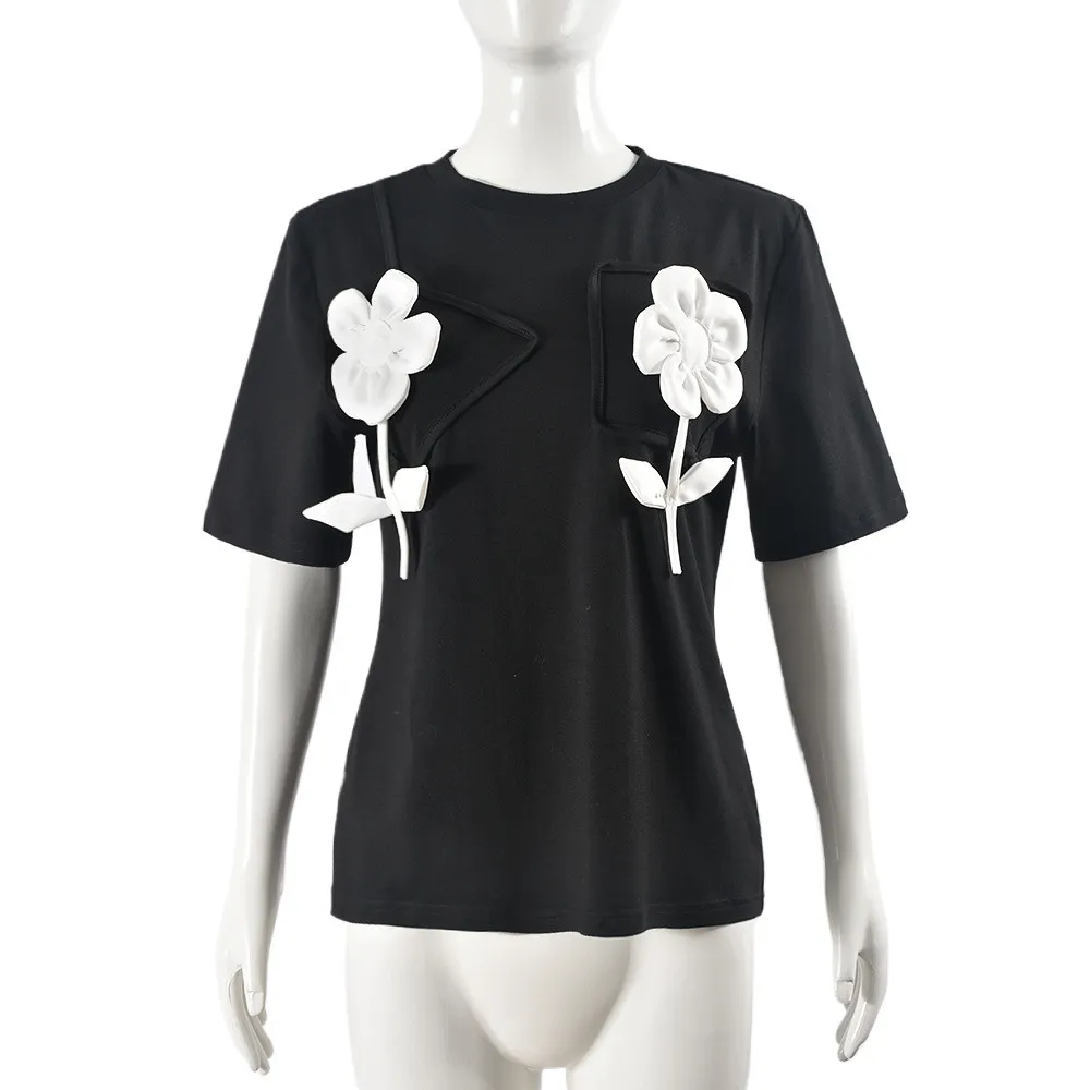 Summer Style Patchwork Contrast T-Shirt - Image 5