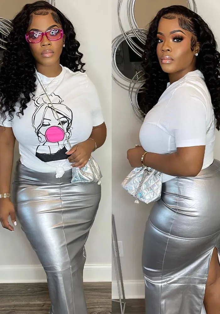 Women Printed Round Neck Short Sleeve T-Shirt - Image 3