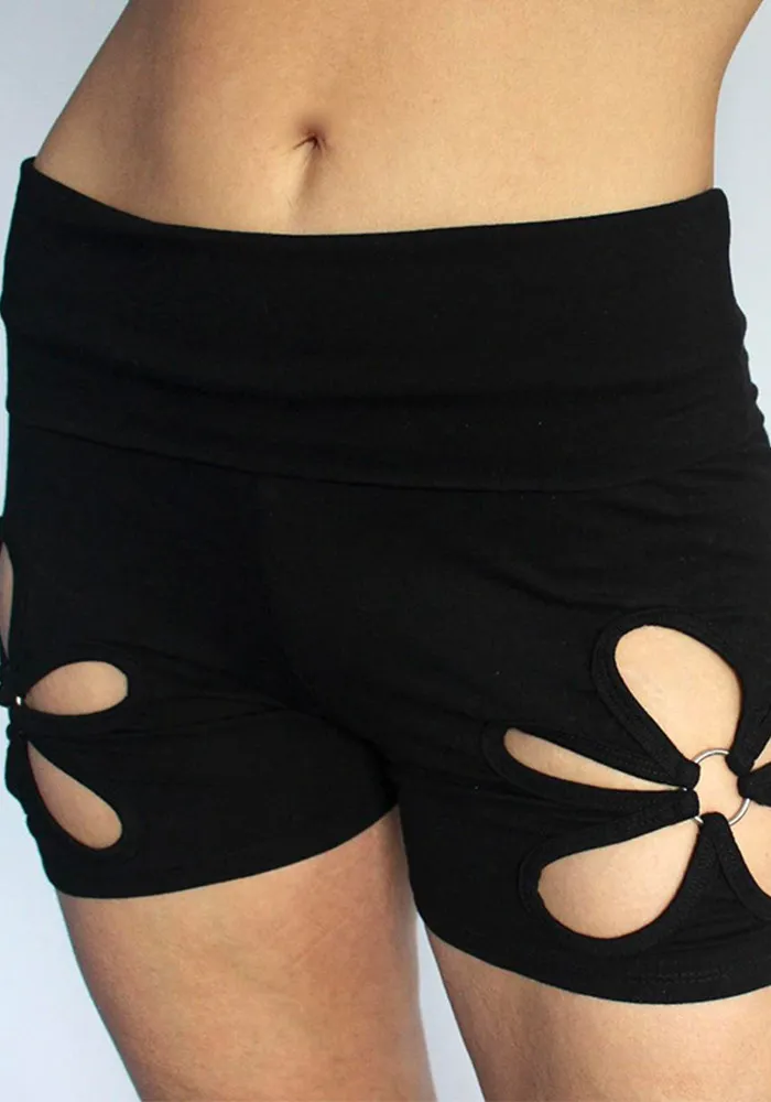 Fashionable Hollow Floral Shorts Outdoor Wear Patchwork Ring Casual Sweatpants - Image 10