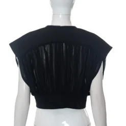 Women'S Summer Solid Zip Patchwork Cover Up Mesh Top