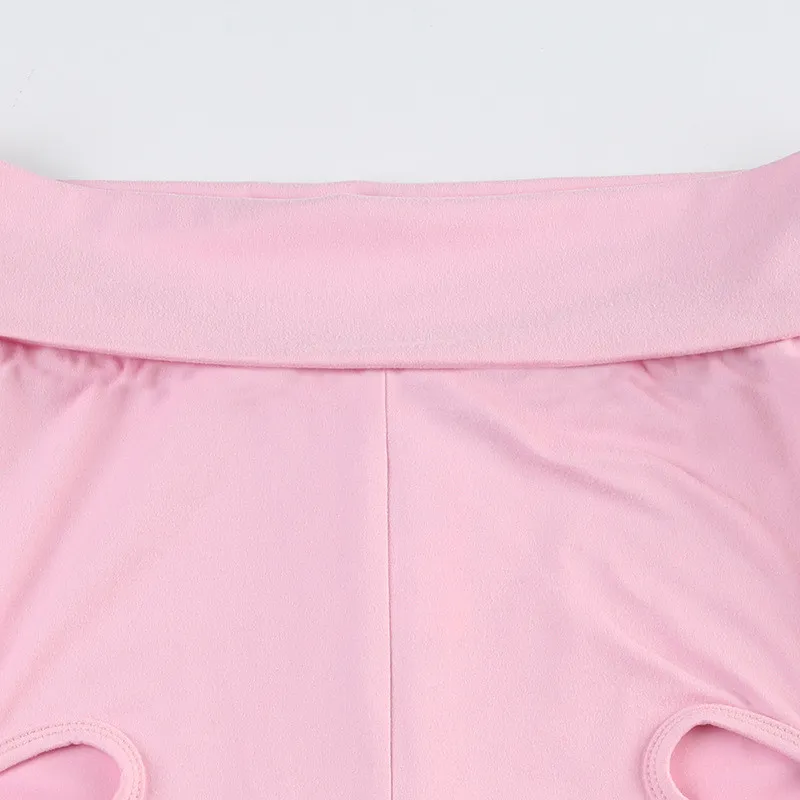 Fashionable Hollow Floral Shorts Outdoor Wear Patchwork Ring Casual Sweatpants - Image 3