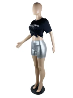 Women's Multicolor Metallic Matte Sexy Club Shorts