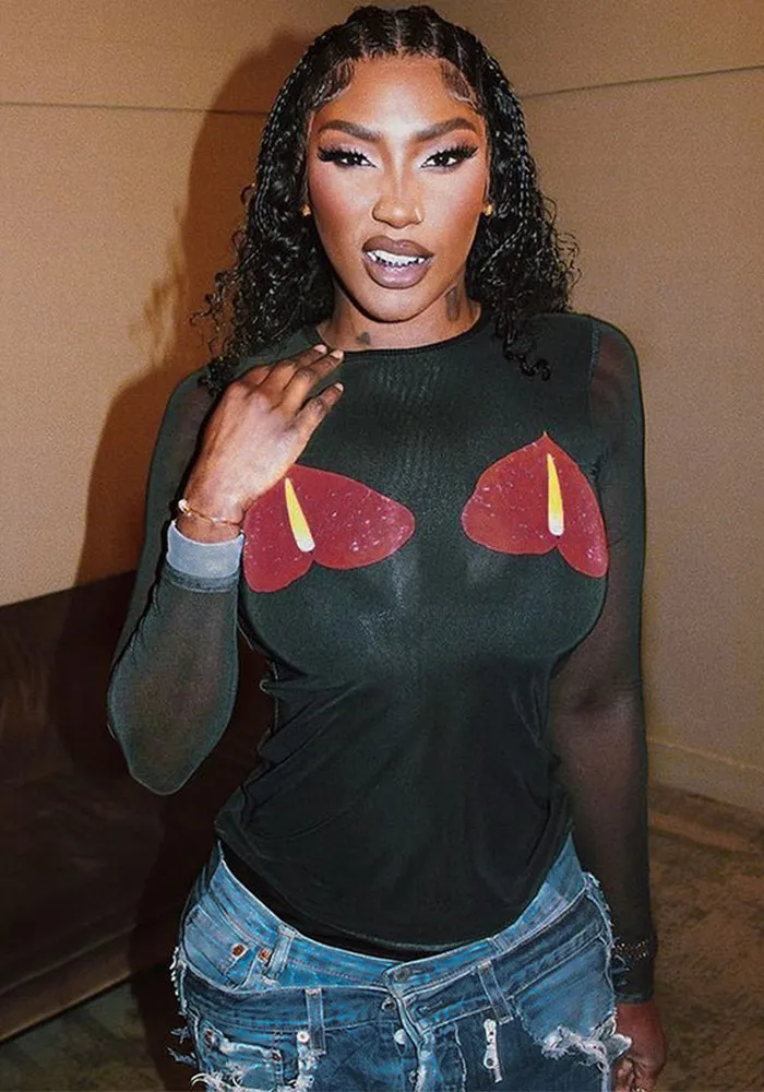 Women Style Print Round Neck Long Sleeve Basic Top - Image 14